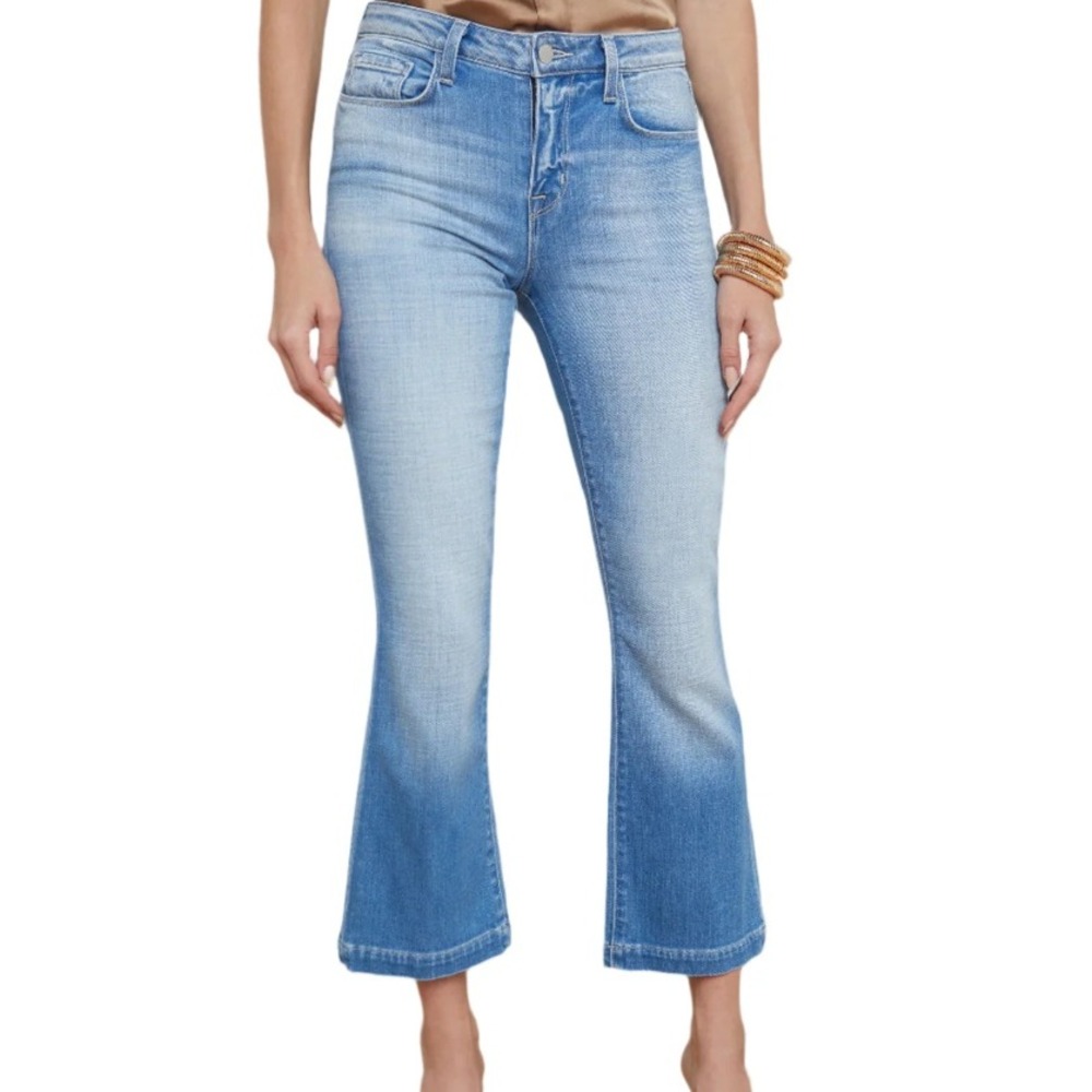 L'AGENCE Ali Slim Flare Leg Jean In Cordero Light Wash Blue Women Size 28 Casual